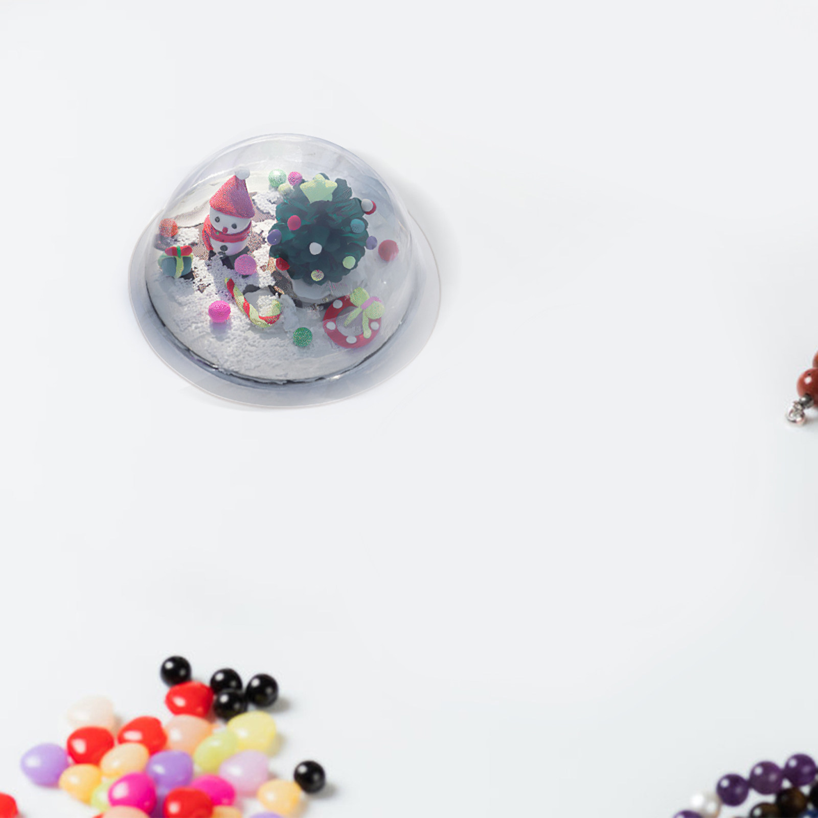 30Pcs Christmas Village Decora – Plastic Dome Clear recenzja i cena