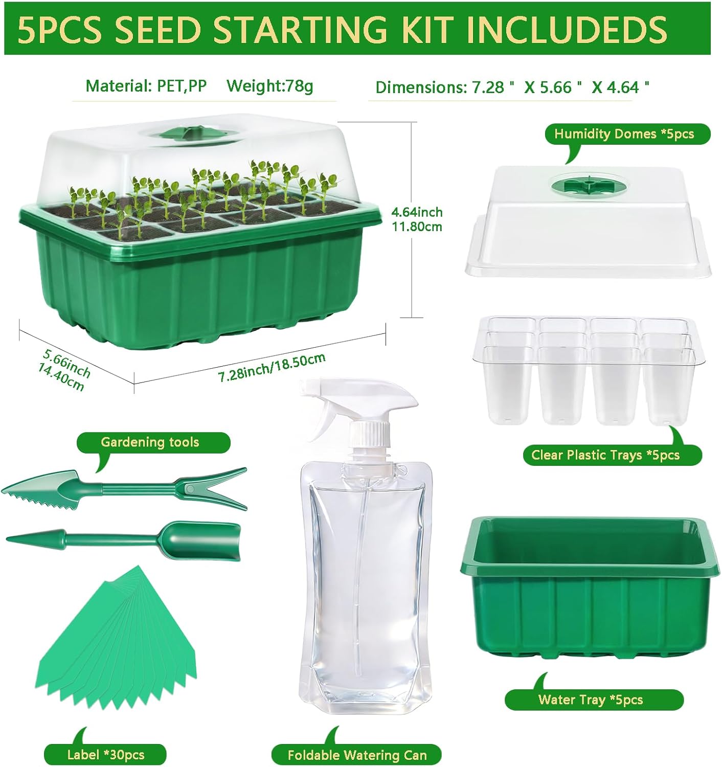 5-Pack Seed Starter Tray Kit w – Humidity Dome Kit recenzja i cena