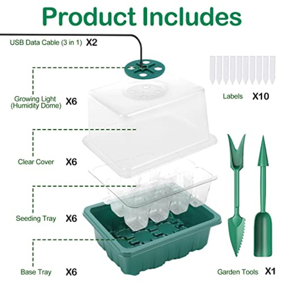 Seed Starter Tray with Light,  – Humidity Dome Kit recenzja i cena